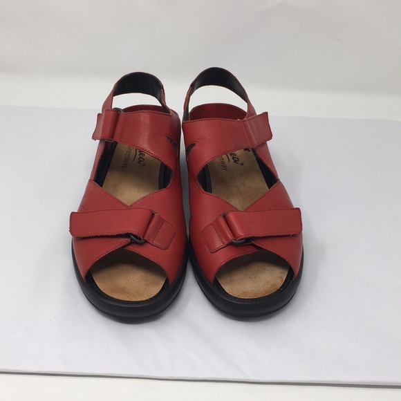 red comfort sandals